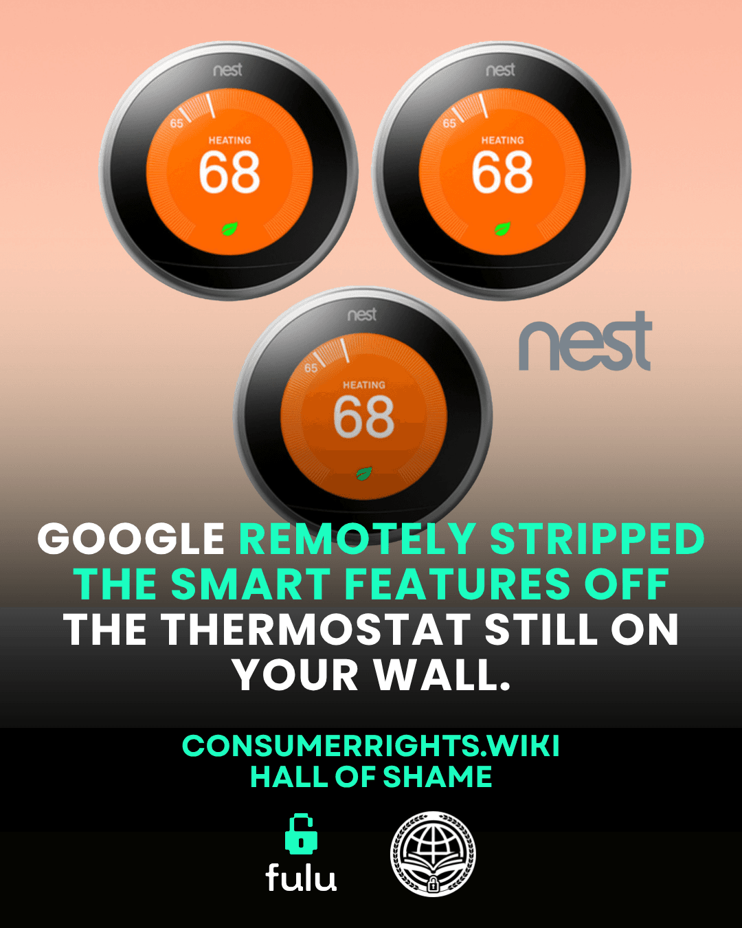 Google remotely stripped the smart features off the thermostat still on your wall.