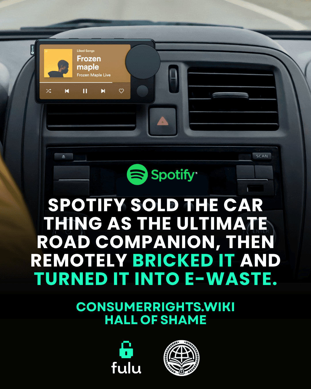 Spotify sold the Car Thing, then remotely bricked it and turned it into e-waste.