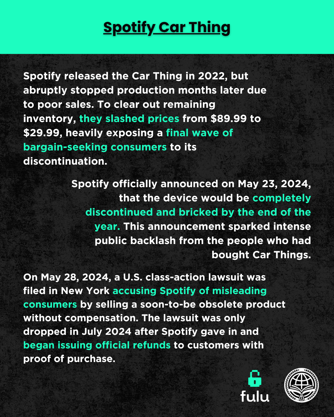 Spotify Car Thing, slide 2 of the Instagram post